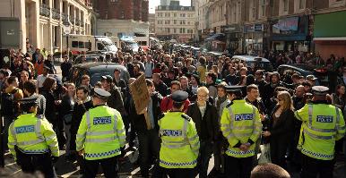 Police stopped the people